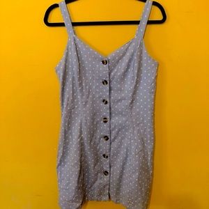 Blue polka doted dress. Medium.